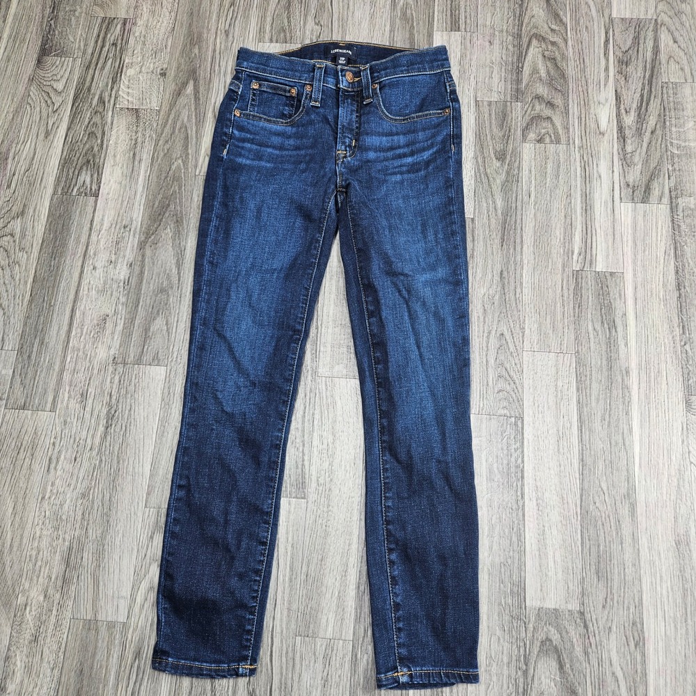J.Crew Toothpick Skinny Jeans Womens 23P Dark Indigo Blue Excellent Mid Rise‎ 8"